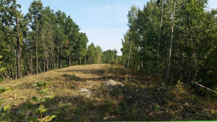 Railway embankment at “Zone 65”, near the crossing of Uczniowska Street, Wałbrzych, where it was claimed the Gold Train was hiddenPhoto by RafalSs –CC BY-SA 4.0