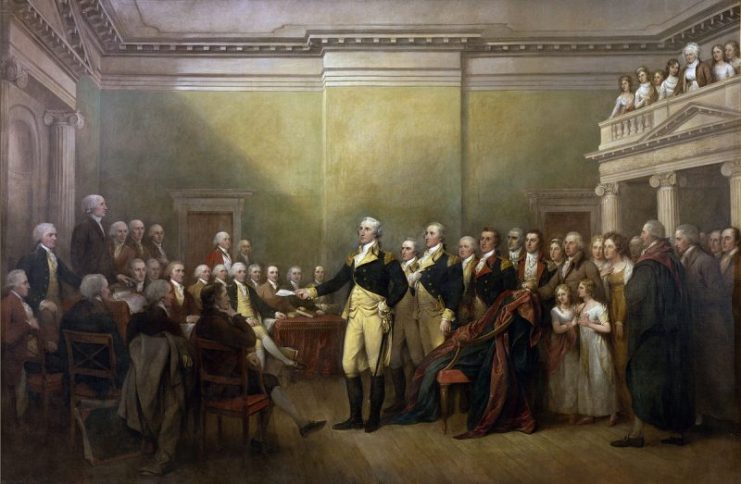 General George Washington Resigning His Commission by John Trumbull.