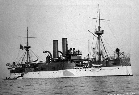 Starboard bow view of USS Maine, 1898