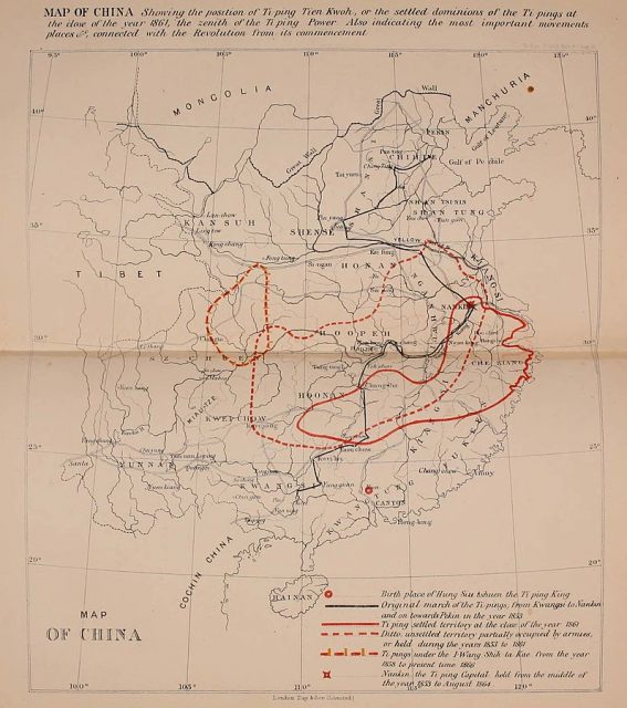 Taiping Rebellion map