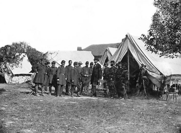 Lincoln and generals at Antietam