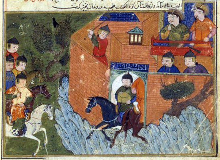 Siege of Alamut 1213-1214, depicted in the Jami’ al-tawarikh by Rashid-al-Din Hamadani Bibliothèque Nationale de France, Département des Manuscrits, Division Orientale.
