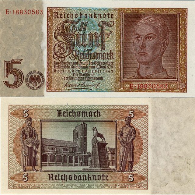 5 Reichsmark banknote