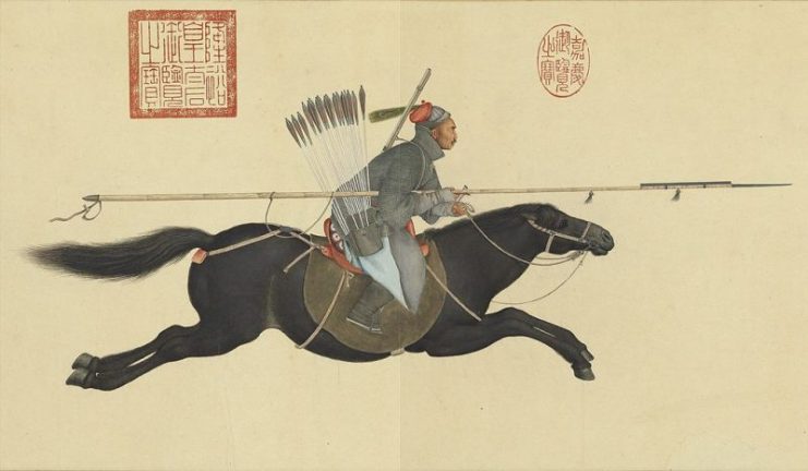 A Mongol soldier called Ayusi from the high Qing era, by Giuseppe Castiglione, 1755
