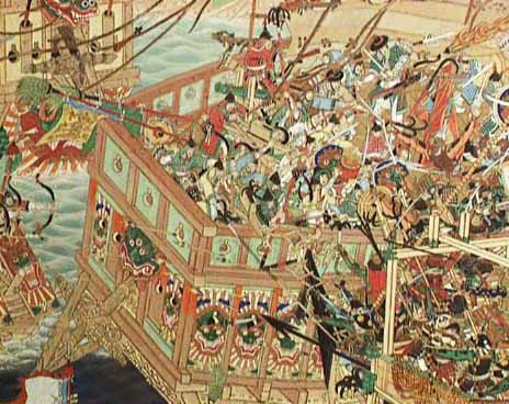 A naval battle. Close combat was very rare during Admiral Yi’s operations.