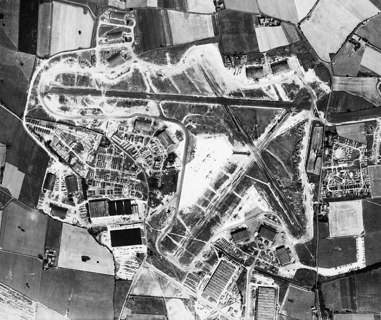 Aerial photograph of RAF Burtonwood on 10 August 1945.