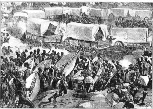 An artist’s impression of the Battle of Blood River.