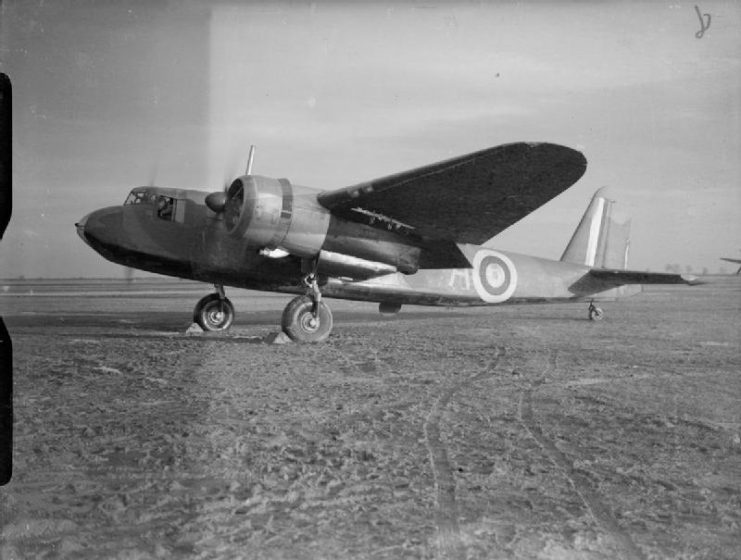 Botha Mark I, L8123 ‘A’, of No. 1 (Coastal) Operational Training Unit, running up its engines at Silloth, Cumberland.