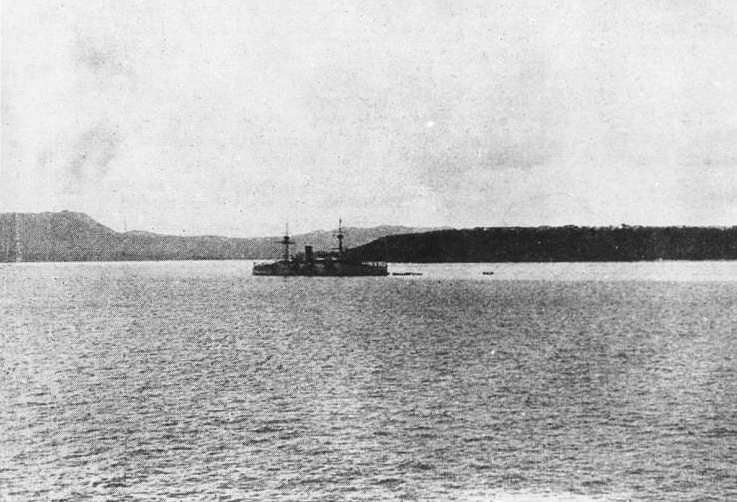 USS Charleston entering Agana, the main port of Guam