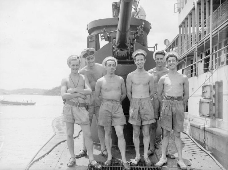 Crew of Trident in late July 1945, towards the end of the war.