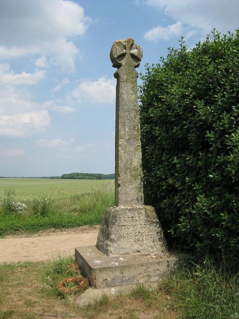 Dacre’s Cross, near Towton, North Yorkshire. Commemorating the Battle of Towton, Palm Sunday 1461, and the death of Lord Dacre. Probably a parish boundary stone which has been inscribed.