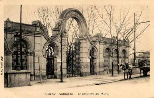 The Cimetière des Chiens et Autres Animaux Domestiques is often claimed to be the first zoological necropolis in the modern world. It opened in 1899 at 4 pont de Clichy on Île des Ravageurs in Asnières-sur-Seine, Île-de-France.