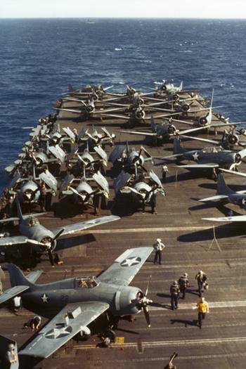 Wasp’s flight deck, 1942.