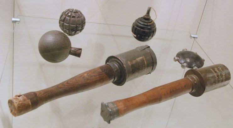 German grenades of the World War I; the Verdun Memorial, Fleury-devant-Douaumont, France