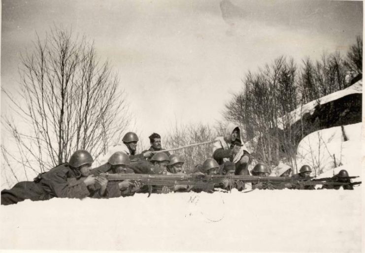 Greek troops during the spring offensive.