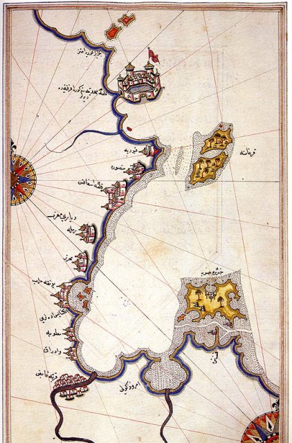 Gulf and Island of Djerba on the Kitab-ı Bahriye (Book of Navigation) of Piri Reis
