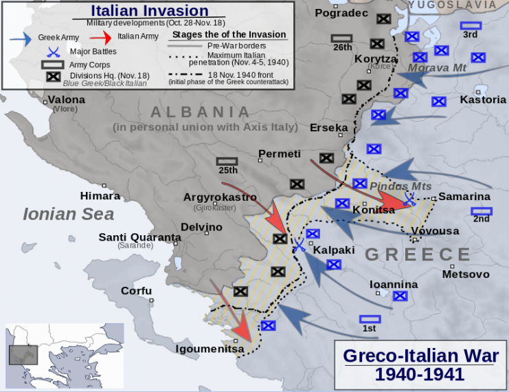Italian invasion of Greece. Photo: Alexikoua CC BY-SA 4.0