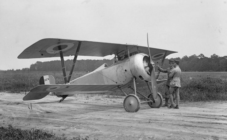 Langley Field, VA. Fench Nieuport 17, with Lt., E. LeMaitre and Capt. J.C. Bartolf