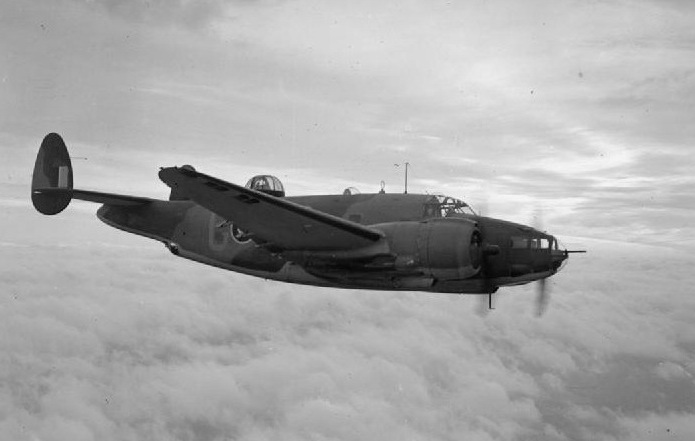 Lockheed Ventura Mark II, AE939 SB-C, of No. 464 Squadron RAAF based at Feltwell, Norfolk, in flight.