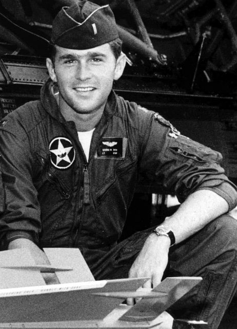 Lt. George W. Bush during his Texas Air National Guard service. F-102 Delta Dagger pilot, 111th Fighter-Interceptor Squadron, Ellington Field, Houston.