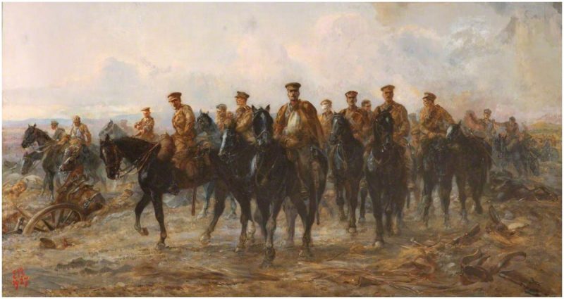 In the Retreat from Mons: The Royal Horse Guards (1927) Lady Butler