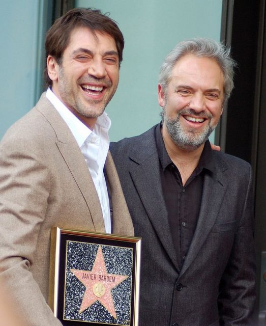 Mendes collaborated with Javier Bardem for Skyfall, November 2012.Photo: Angela George CC BY-SA 3.0