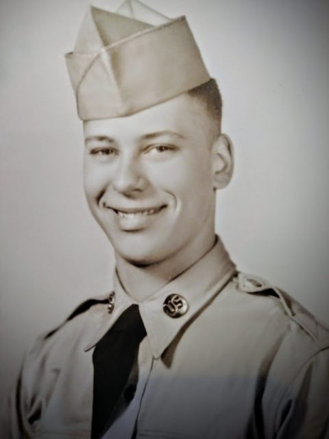 Oppenheim is pictured as a young soldier in the mid-1950s. The veteran trained with the “Honest John”— the first tactical nuclear weapon of the United States. Courtesy of Dennis Oppenheim