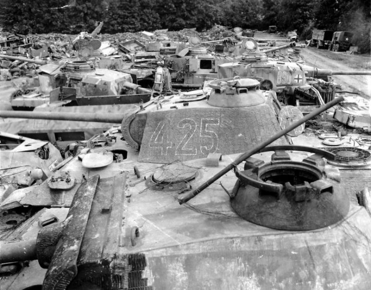 German armor captured by the Allies, Normandy, France