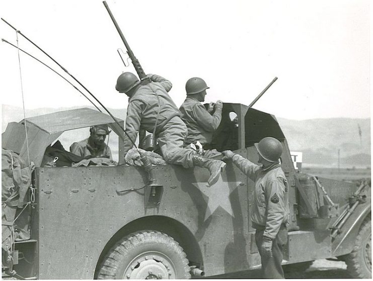 Patton’s M3A1 scout car.