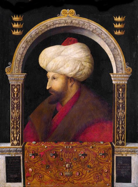 Portrait of Sultan Mehmet II, 1480, by Gentile Bellini