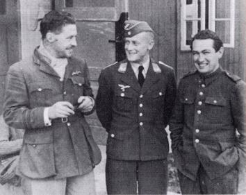 Squadron Leader Roger Bushell, Leutnant Eberhardt (German Security), and Paddy Byrne. Byrne succeeded in escaping by feigning insanity, and as a consequence was repatriated.
