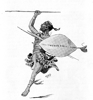 Sketch of a Zulu warrior.