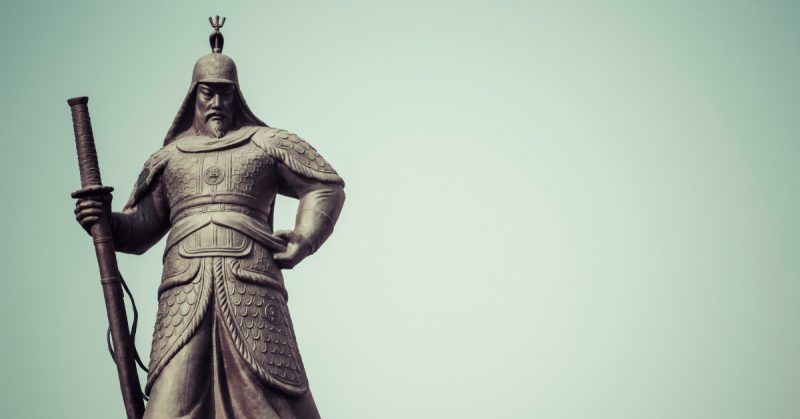 Statue of Admiral Yi Sunsin on Gwanghwamun plaza in Seoul