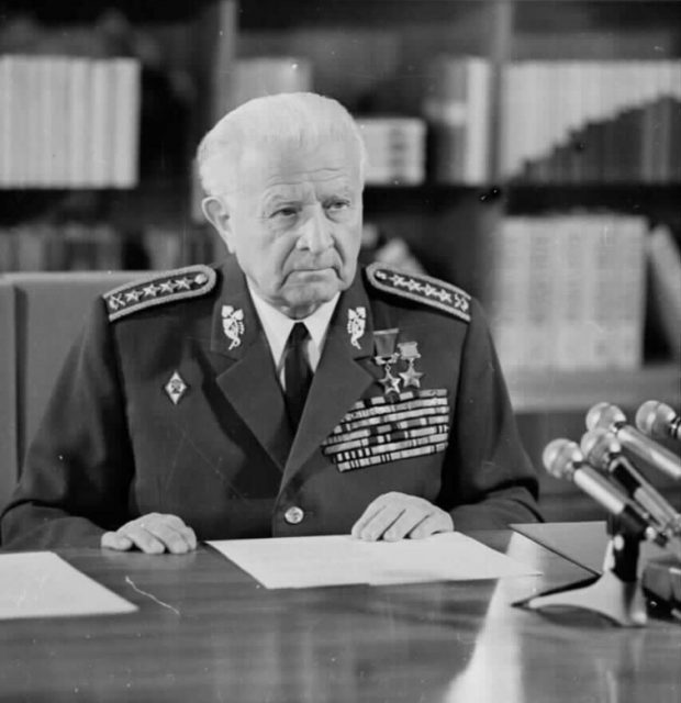 Army General Ludvík Svoboda, Hero of the Soviet Union, while serving as President of Czechoslovakia.