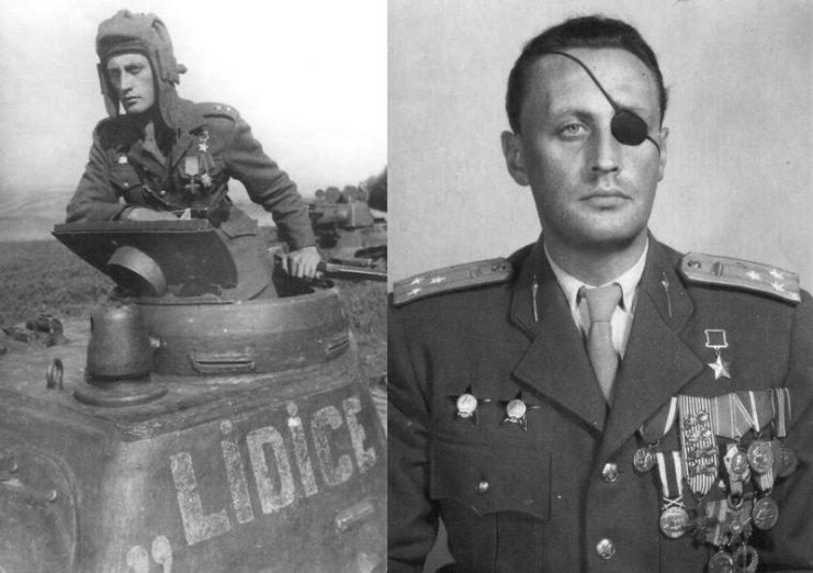 Tank commander, Richard Tesařík, Hero of the Soviet Union.