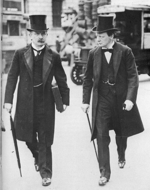 The “Terrible Twins” David Lloyd George and Winston Churchill in 1907 during the peak of their “radical phase” as social reformers.