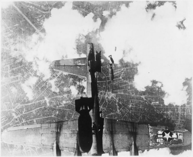An unfortunate United States bombing raid over a German city