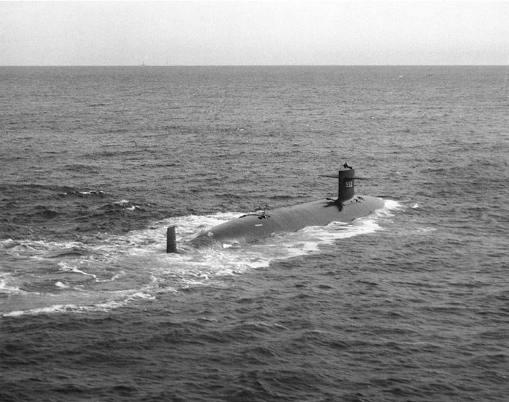 USS Thresher (SSN-593) underway, 30 April 1961.