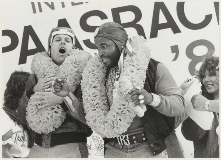 The A-Team actors at Circuit Zandvoort, 1984