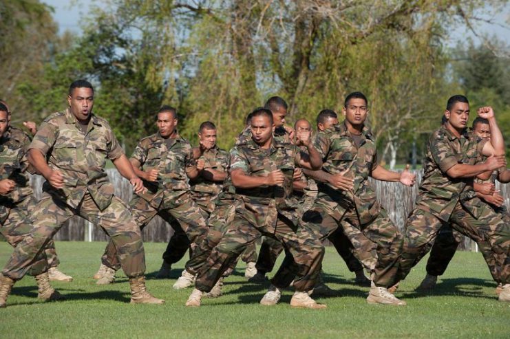 Tongan Army perform a haka. Photo: New Zealand Defence Force / CC BY-SA 3.0