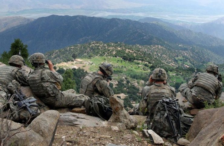 U.S. Army soldiers in May 2006, wearing the Universal Camouflage Pattern in Kunar province, Afghanistan