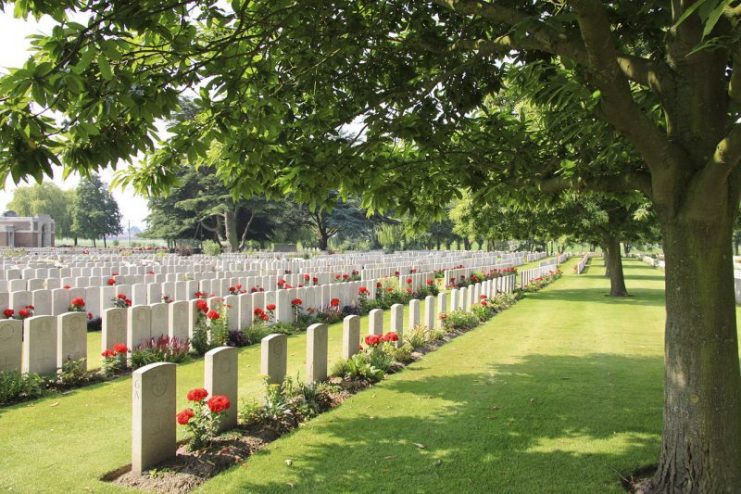 Lijssenthoek Military Cemetery Photo by Wernervc CC BY-SA 3.0