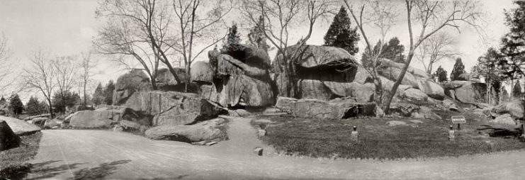 1909 photo of the Devil’s Den — Gettysburg National Military Park, Gettysburg, Pennsylvania.