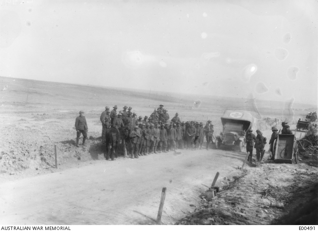 German prisoners, captured by the Australians in the opening phase of their renewed attack, 03 May 1917.