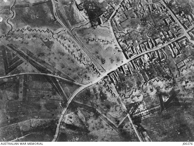 Aerial view of Bullecourt, April 1917.