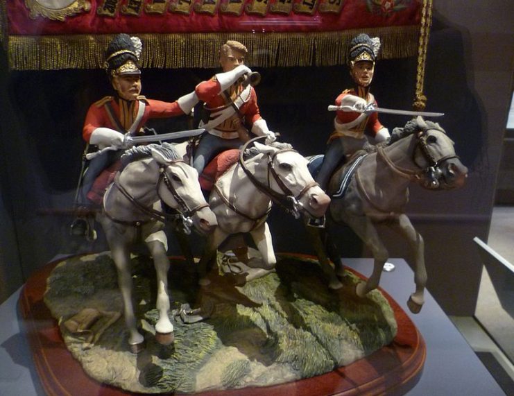 An exhibit in the Regimental Museum at Edinburgh Castle. The regiment, usually referred to as the ‘Royal Scots Greys’, distinguished itself by its famous cavalry charge at the Battle of Waterloo in 1815. Photo: Kim Traynor CC BY-SA 3.0