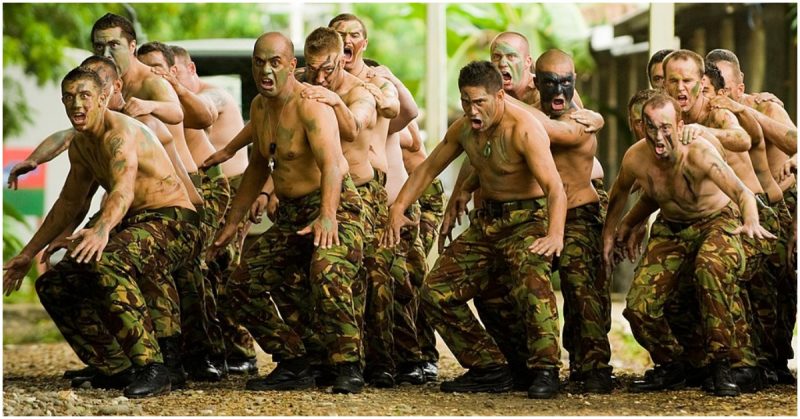 Members of TG Rata 8 perform a Haka 