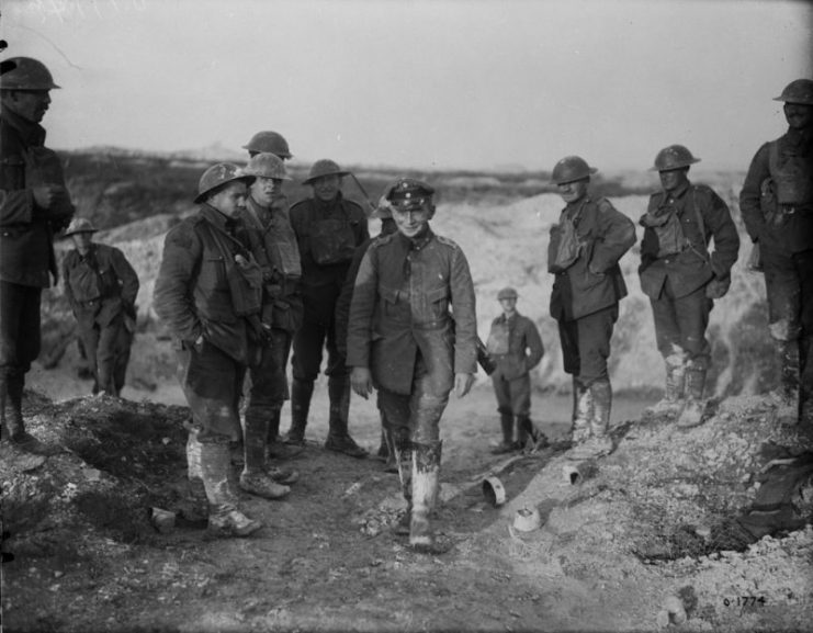A young Boche officer captured by Canadians on Hill 70. August 1917.
