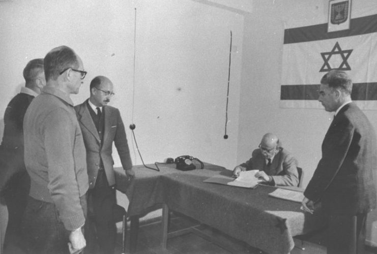 Adolf Eichmann’s extension of arrest hearing. Date 9 March 1961