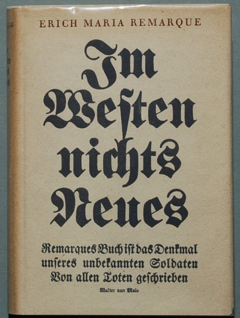 All Quiet on the Western Front, 1st edition cover.Photo: H.-P.Haack CC BY 3.0